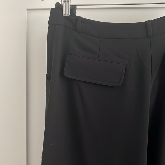 ￼Amanda Uprichard new with tags black wide leg cargo dress pants size large - Picture 5 of 7